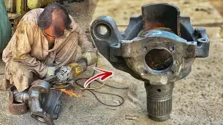 How To Repairing Process Of Doosan Excavator Wheel Spindle | How Lose Spindle Repair By Mechanics
