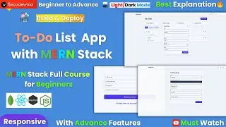 📝Build a Todo List App with MERN Stack | MERN Stack Full Course For Beginners | Part-1 | Becodewala