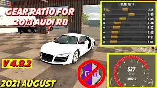 AUDI R8 BEST GEARBOX SETTING AUGUST 2021 ! 🚕 || 7 SECONDS GEAR BOX RATIO ||  CAR PARKING MULTIPLAYER
