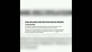 IGNOU UNIT 7 TRIAL BALANCE & RETIFICATION OF ERROR BCOC 131 NOTES