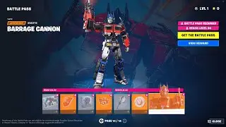 BARRAGE CANNON Emote & Optimus Prime in Fortnite Chapter 4 Season 3 Battle Pass ! Fortnite Season 3