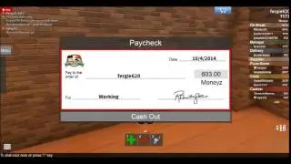 Roblox: Work at a pizza place Infinite Check glitch! [Infinite Moneyz!]
