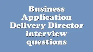 Business Application Delivery Director interview questions