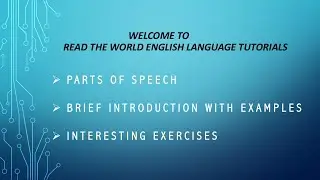 Parts of Speech - Basic English Grammar - Examples and Exercises