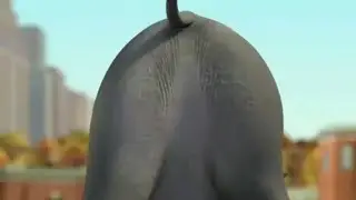 Penguins of Madagascar - Burt sits on penguins
