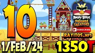 Angry Birds Friends Level 10 Tournament 1350 Highscore POWER-UP walkthrough