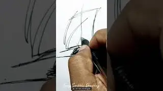 Easy Scribble Drawing of a boat 
