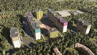 Визуализация жилого комплекса, анимация жилого комплекса, 3д видео ЖК РСИ ГРУПП, ЖК МОЗАЙКА
