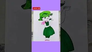Disgust time lapse💚🤩 #insideout2 #drawing #shortvideo #trending
