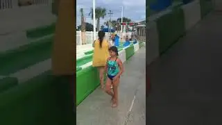 Eric rides water slide Ocean Lakes 2017