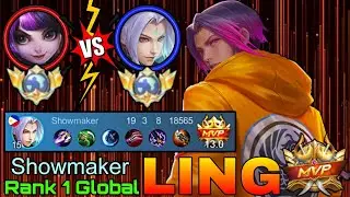 18 Kills Ling VS Top Global Lylia - Top 1 Global Ling by Showmaker - Mobile Legends