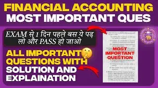 How to score passing marks in financial accounting DU SOL | How to Pass in financial accounting sem1