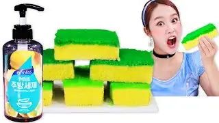 Cinderella Edible Dish Sponge 신데렐라 수세미와 비누 먹방 Mukbang JiniYum 지니얌