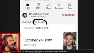 Pewdiepie is rick rolled in his own birthday