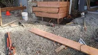 Veterans concrete,....begin formwork @ foundation buttress & retaining wall