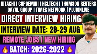 BIGGEST NEW FRESHERS HIRING | DIRECT INTERVIEW HIRING | SALARY 9 LPA | REMOTE JOBS | 2026-2022 BATCH