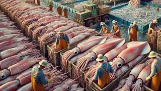 How Korean Fishermen Process Millions Of Squid, Mackerel, And Pollock In The Factory