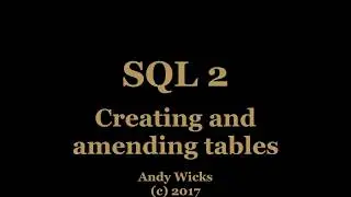 SQL 2 - Data Definition Language