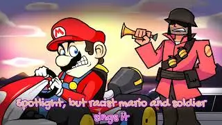 Friday night funkin soft - Spotlight, but racist mario and soldier sings it