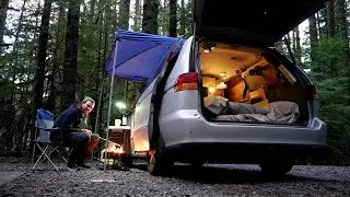 Mini Van Camping Set Up