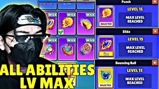 REVIEW ALL ABILITIES LV MAX AT STUMBLE GUYS VERSION 0.75 😱 ALL EMOTE BECOME OPER POWER?