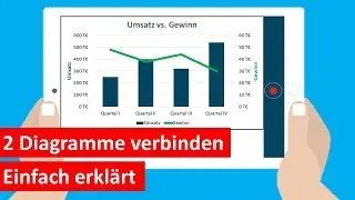 Excel: 2 Diagramme in einem verbinden / zusammenführen [z.B. Säulen- und Liniendiagramm]