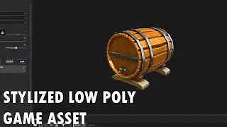 Large Stylized Whiskey Barrel Zbrush, Substance Painter