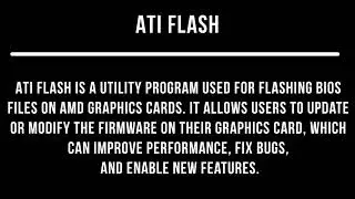 How to flash the BIOS of an AMD video card. AMD VBFlash / ATI ATIFlash