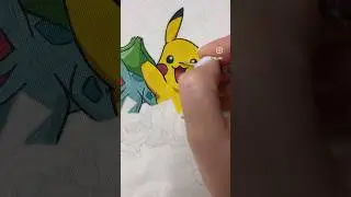 Процесс росписи детской толстовки. Часть 1 #pokemon #pikachu #custom #покемоны #пикачу