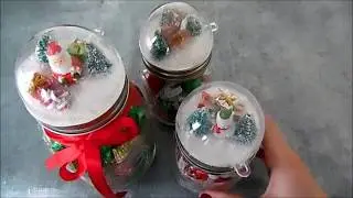 Snowglobe Christmas Mason Jar Craft