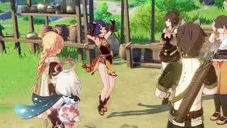 Xiangling Winning Animation Origin | Genshin Moonchase Happy Cheer