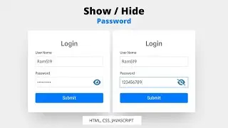 How to Create Show / Hide Password in Login form using HTML, CSS and JavaScript | Wpshopmart