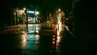 🌧☔️ Walking Slowly Through a Neighbor Village on a Rainy Night with Umbrella