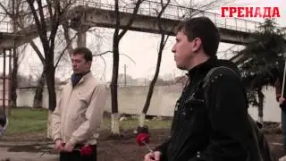 Павел Григорчук на открытии памятника Павла Ткаченко