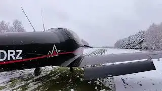 Skyleader 600 - winter flying, snowy runway
