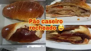 Receita de  pão caseiro recheado!!