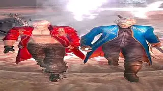 Wide Dante and Vergil walking but they are always in frame