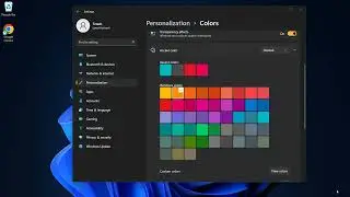 Setup Windows Colors. Accent color on TaskBar, and Title bars. Disable Chat, Search, Widgets