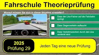 🚘 Führerschein Theorieprüfung Klasse B 🚗 2025 - Prüfung 29 🎓📚