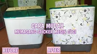#Dailyvlog #kegiatanIRT Make over dapur sempit | memasang stiker mesin cuci
