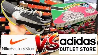 Nike Outlet VS Adidas Outlet! CHEAP SNEAKER SHOPPING!