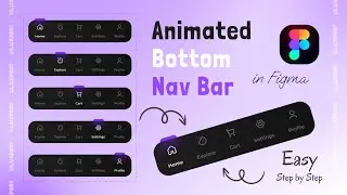 Animated Bottom Navigation Bar in Figma | Easy tutorial | Prototyping💜🤍🖤