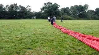 Unpacking the balloon from its massive bag