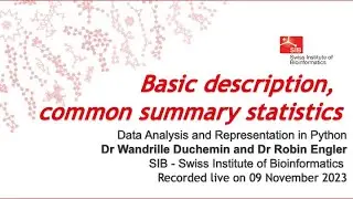 Data Analysis and Representation in Python – Basic description, common summary statistics (6 of 9)