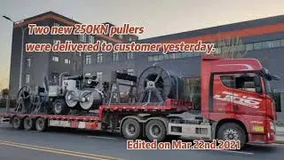 stringing equipments of two 250kN hydraulic pullers were delivered to customer this Monday