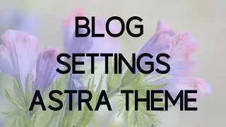 How to Configure Astra Theme Blog and Single Post Options