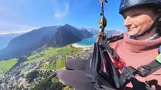 Anfänger Gleitschirmflug mit Starkwindlandung / Rofan Oktober 2023 Flug #4