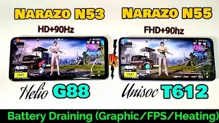 Narzo N53 Vs Narzo N55 BGMI (PUBG) Battery Draining Test | Best Gaming Mobile Under 10K