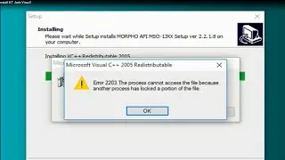 Error 2203 the process cannot access the file because another process has locked a portion of file