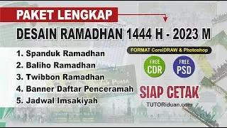 Paket Lengkap Desain Ramadhan 1444H 2023M CorelDraw Photoshop (Free CDR PSD)